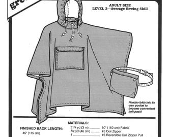 Sewing Pattern Poncho Pattern Rain Poncho Patten Travel Poncho