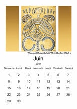 2014 French Calendar Printable PDF Original Calendrier En Francais OOAK