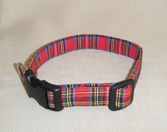 Items similar to Christmas Plaid Dog Collar size Extra Small on Etsy