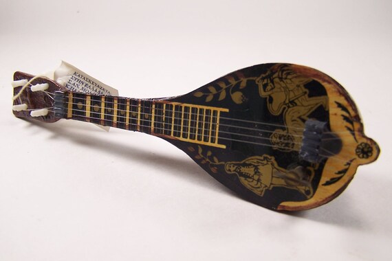 vintage music box greek mandolin music box home decor by GarageInc