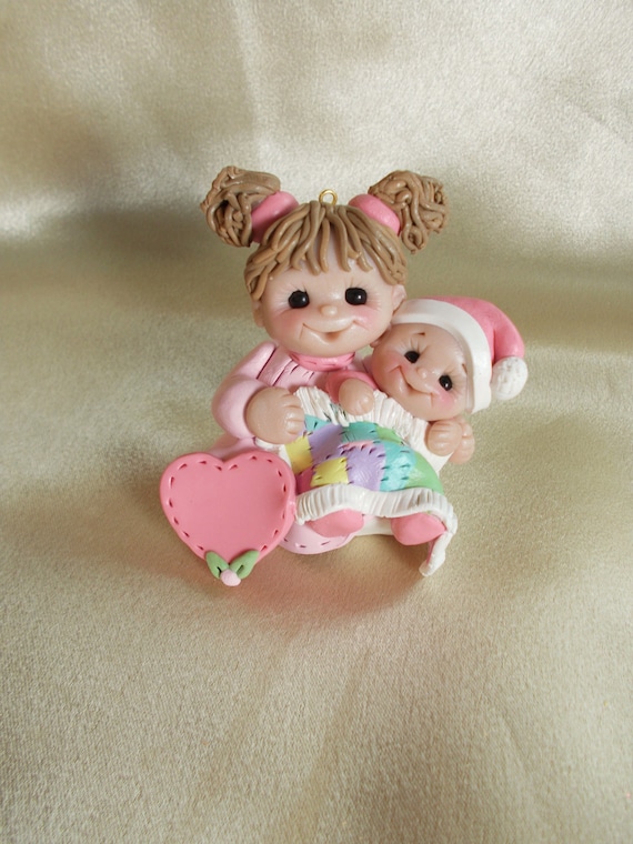 big sister ornament baby sister Christmas ornament by clayqts