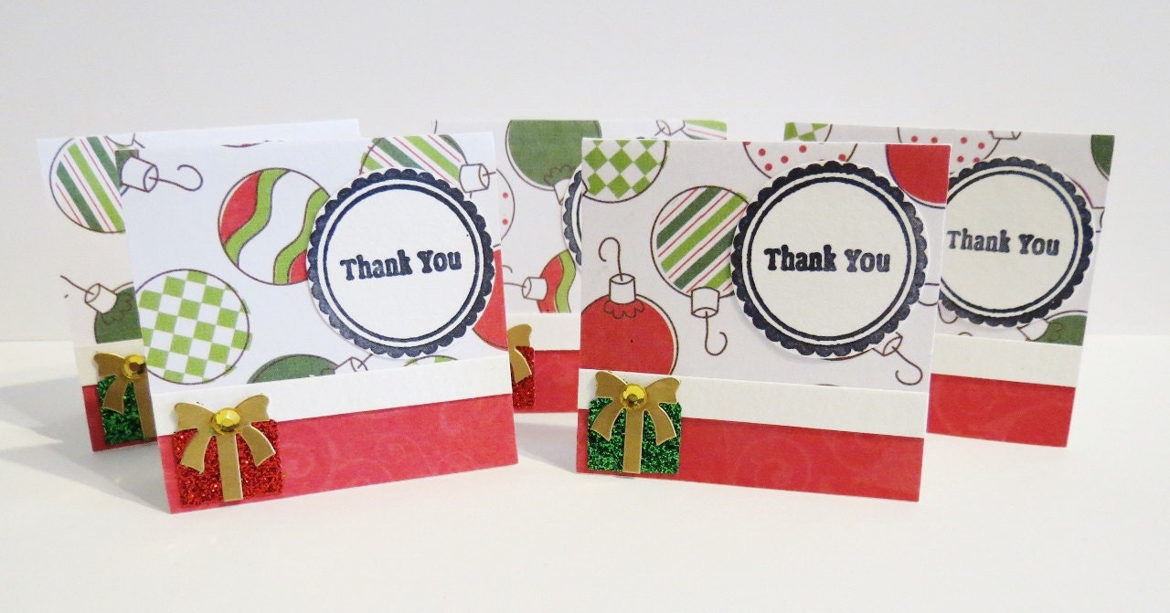 Handmade Christmas Mini Thank You Cards Oranaments and GIfts Set of 25 - luvncrafts