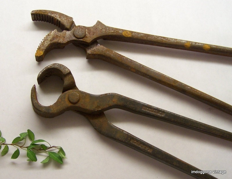 Antique Farrier Tools Rusty Blacksmith Tools Rusty by imdoggone