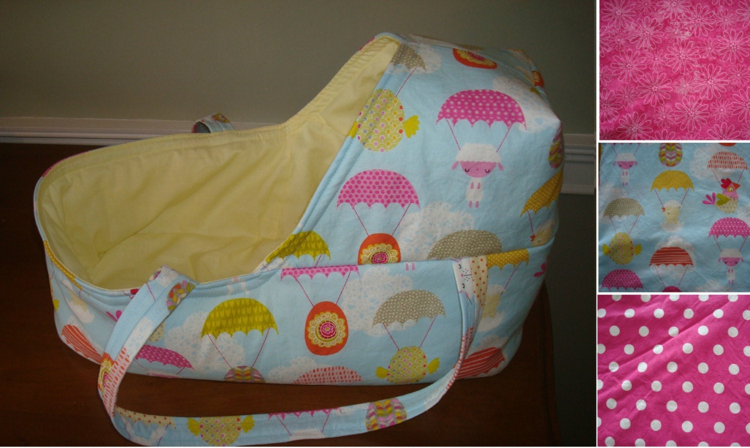 Bassinet Doll Carrier for 15inch Dolls and Smaller (Including Bitty Baby)