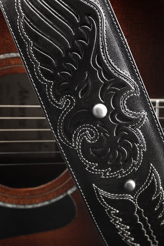 Ethos Black Guitar Strap Black Phoenix Guitar by EthosCustomBrands