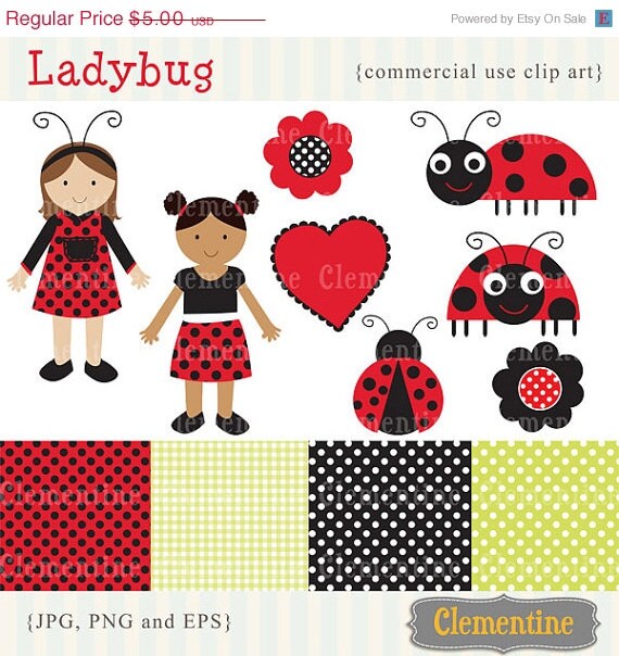 40% OFF SALE Ladybug clip art images, ladybug clipart, ladybug vector, royalty free clip art- Instant Download Il_570xn