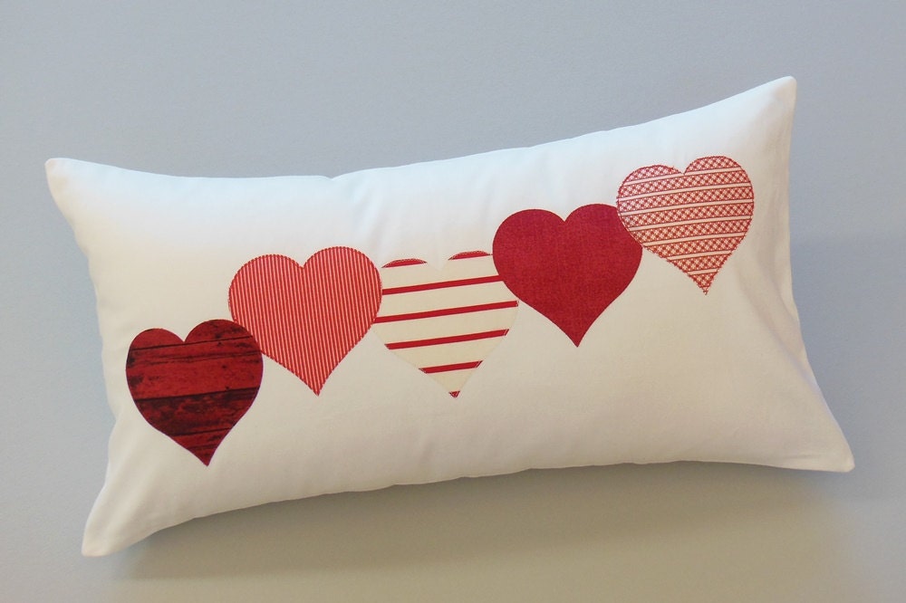 Valentines Day Red Hearts Decorative Throw Pillows 12" x 22" - JacqueAnnDecor Valentines Day Red Hearts Decorative Throw Pillows 12" x 22" - JacqueAnnDecor