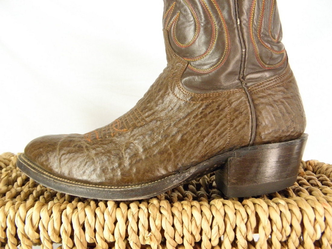Sz 6 Bull's Hide Brown Leather Vintage Cowboy by ManeaterVintage