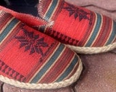 Womens Vegan Loafer Shoe in Ethnic Naga Embroidery - SiameseDreamDesign