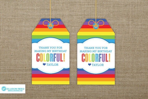 ART PARTY favor tags - Art Party Birthday - Art Party Printable - Colorful Birthday - Rainbow Birthday - Girl Birthday Party Il_570xn