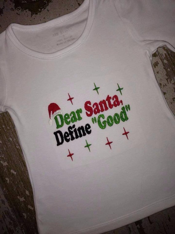 santa define good shirt