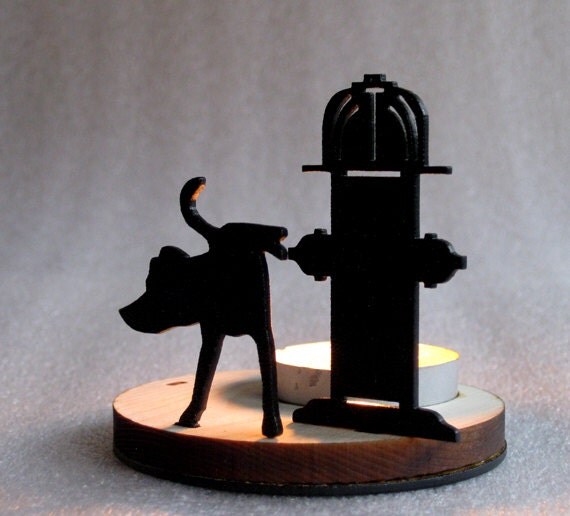 Dog Tea Light Candle Holder by Plasticsmith on Etsy