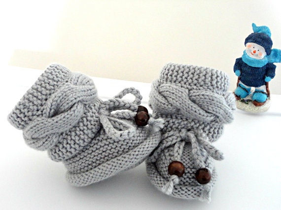 Knitting P A T T E R N Baby Booties Baby Shoes Knitted Baby Booties Knit Pattern Baby Booty Baby Uggs Patterns Baby Boots ( PDF file )