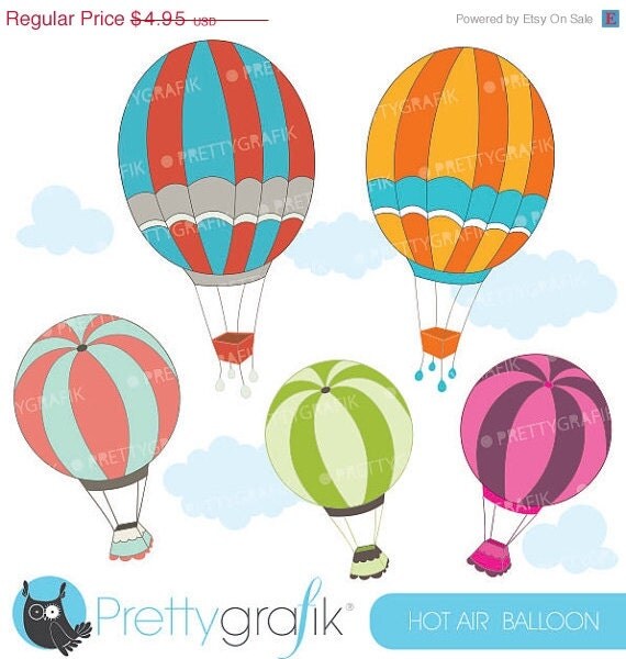 40% OFF SALE hot air balloon clipart commercial use, vector graphics, digital - CL543 Il_570xn