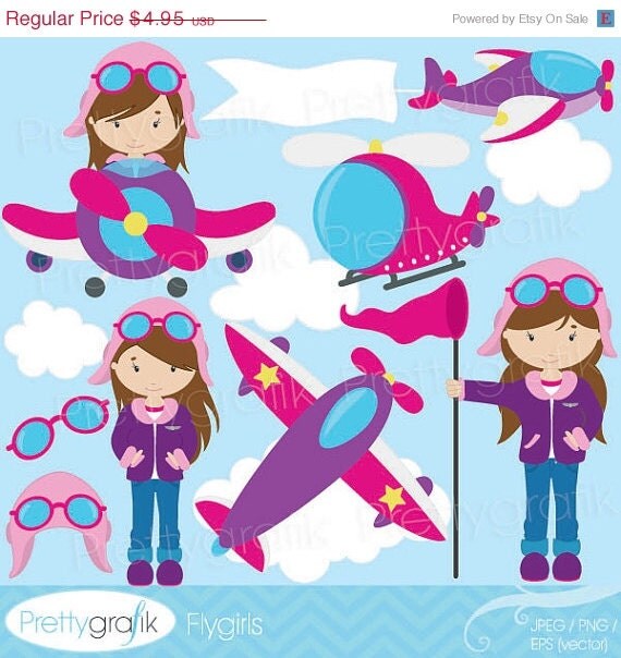 40% OFF SALE airplane pilot clipart commercial use, vector graphics, digital clip art, digital images - CL535 Il_570xn