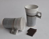 Tea/Coffee Mugs -  Winter Landscape in Grey and White - ClayismyArt