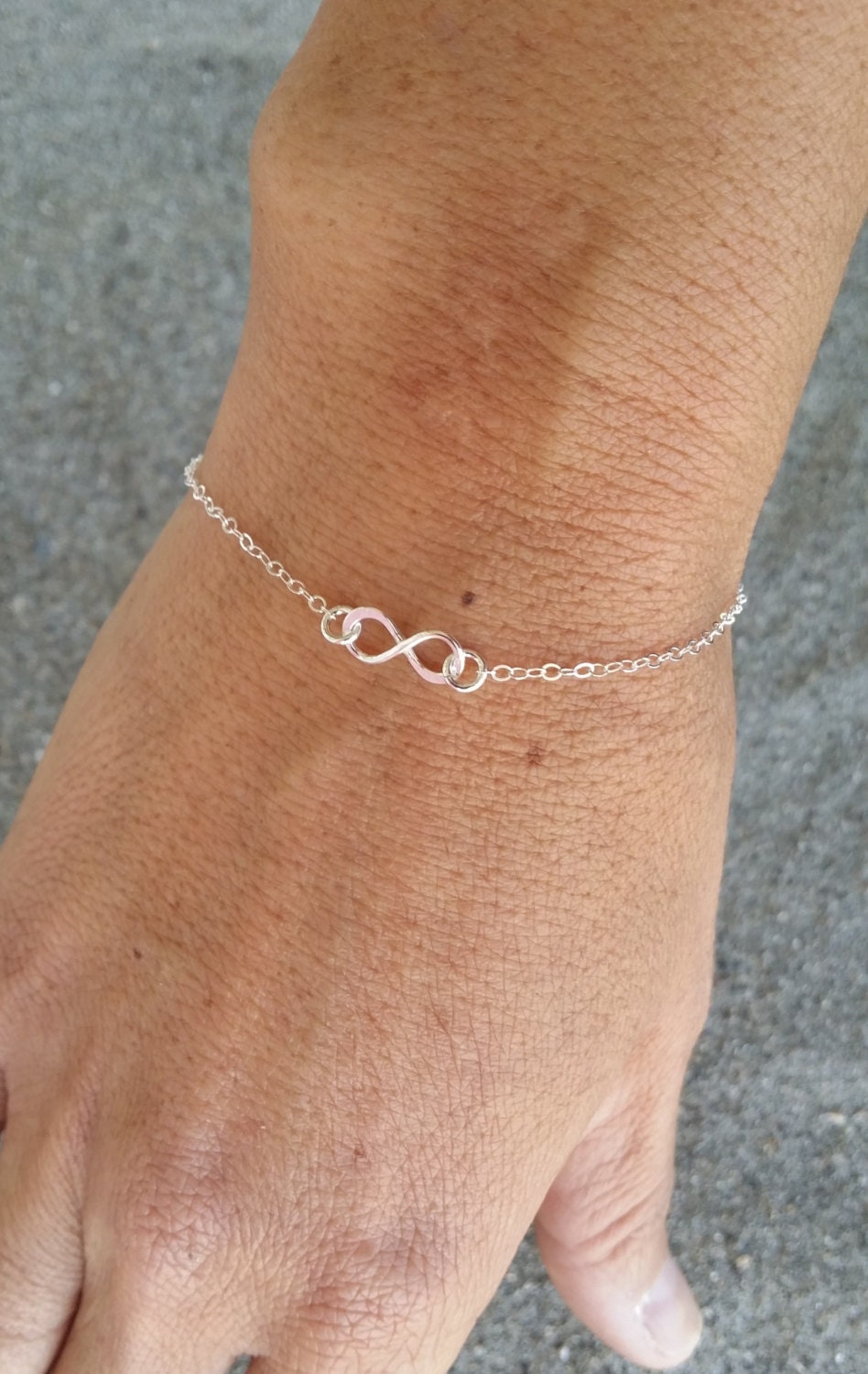 Silver Bracelet Initial Bracelet Tiny Bracelet By Jadedslo On Etsy