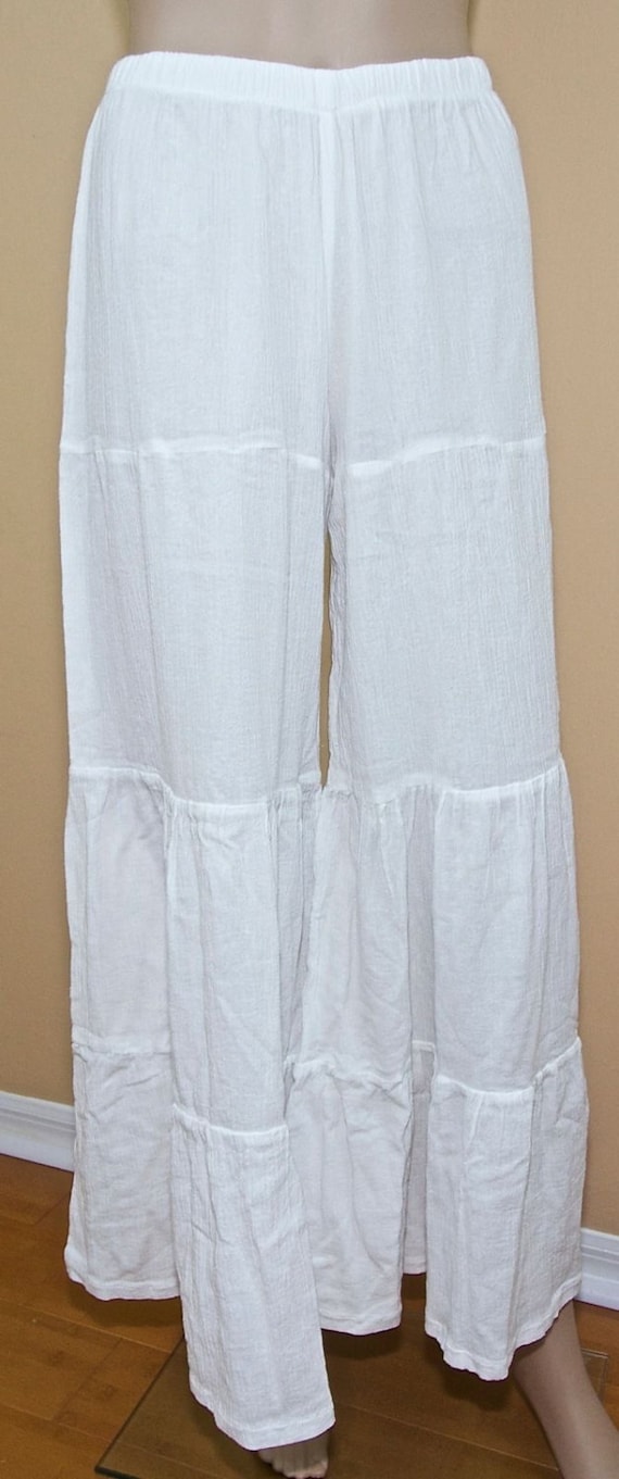 white gauze pants