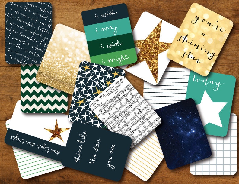 Starlight Journal Cards - 3x4" - Set of 16 - Fits Project Life Projects