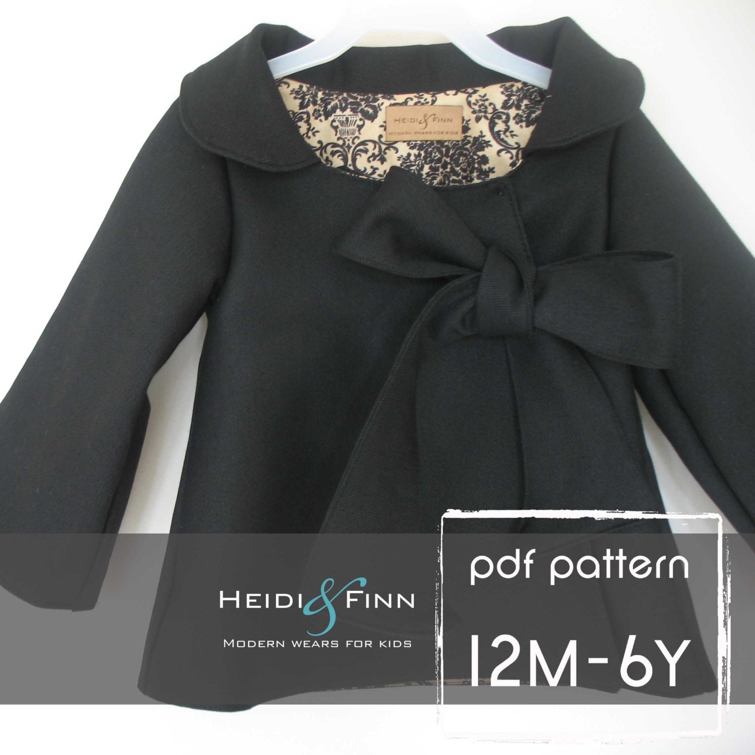 Chic Cocktail Swing Coat pattern and tutorial 12M-6T holiday jacket PDF
