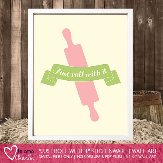 Just Roll With It Kitchenware Wall Art - Kitchen Wall Decor Il_570xn