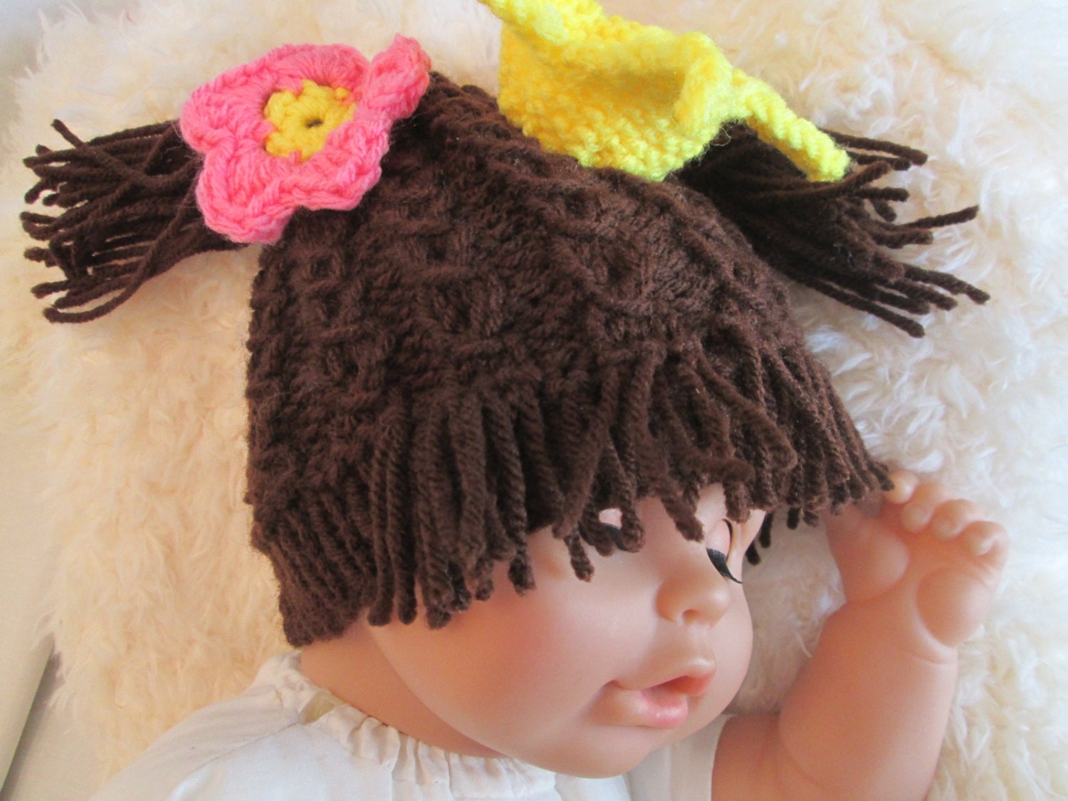 Baby doll newborn Cabbage Patch wig Princes Fits by Ritaknitsall