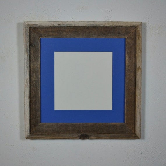 12x12 frame with mat for 8x8 or 10x10 contrasting by barnwood4u