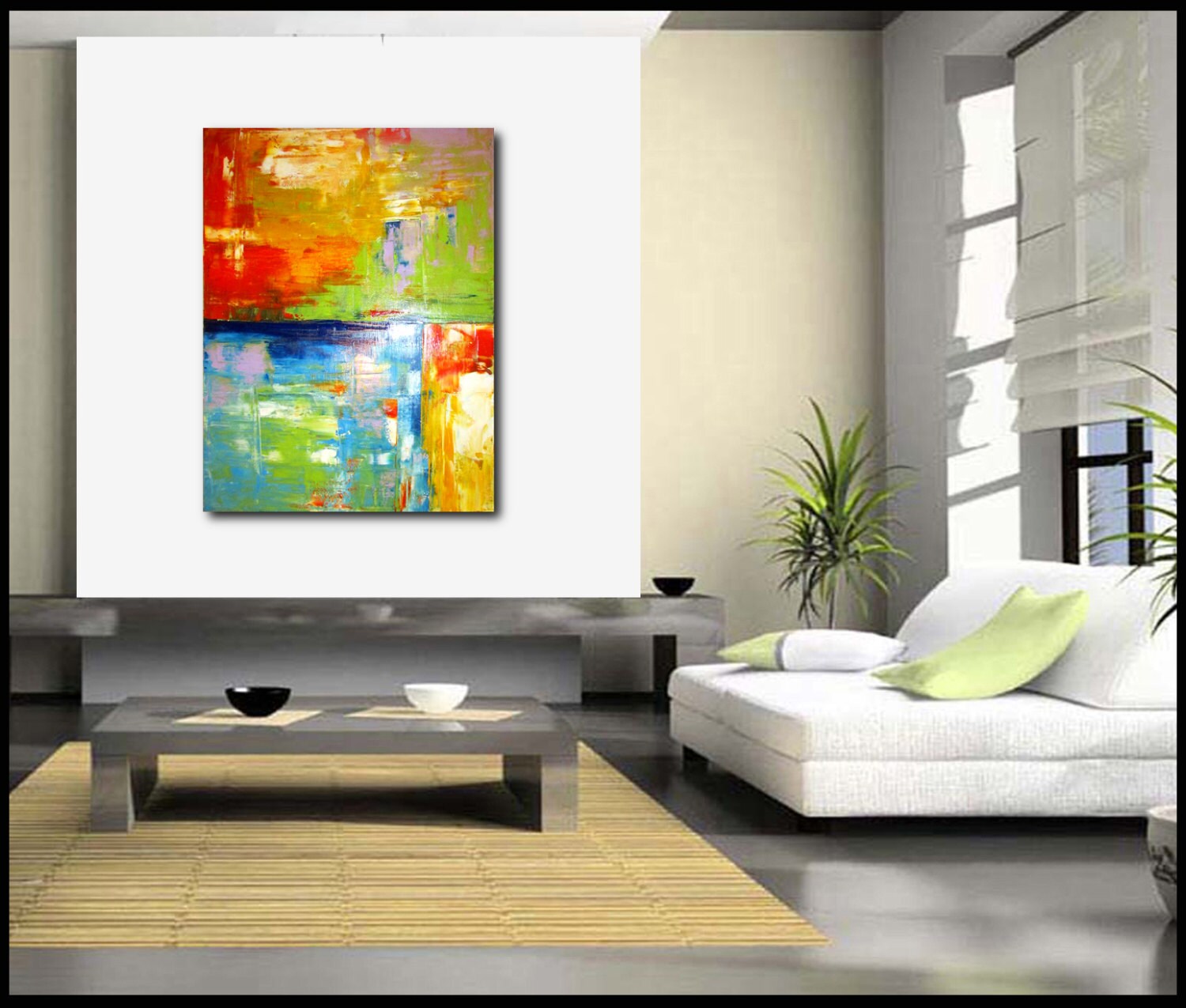 Abstract Painting Original Palette Knife X Modern Art By