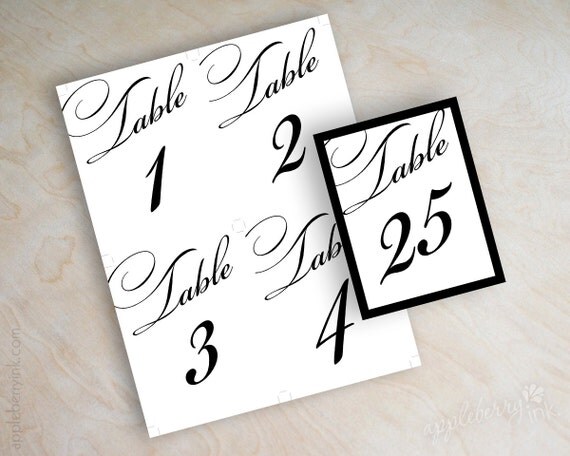 Instant Download PDF Digital DIY Table Number By Appleberryink