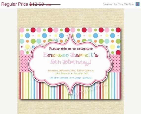 HOLIDAY SALE 10% off Sugar and Spice Birthday Invite - PRINTABLE Invitation Design Il_570xn