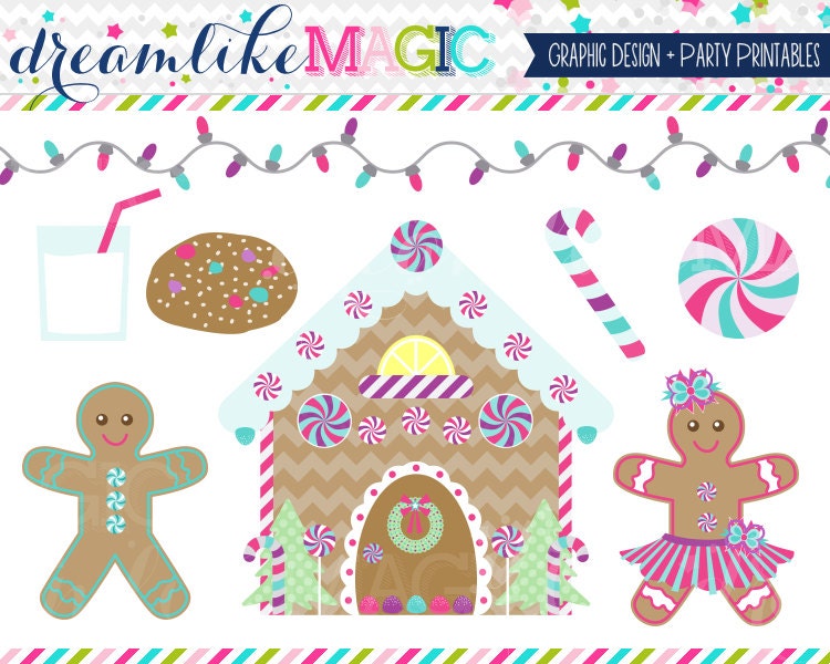 Gingerbread Sweeties- Clipart for Personal or Commercial Use Il_570xn