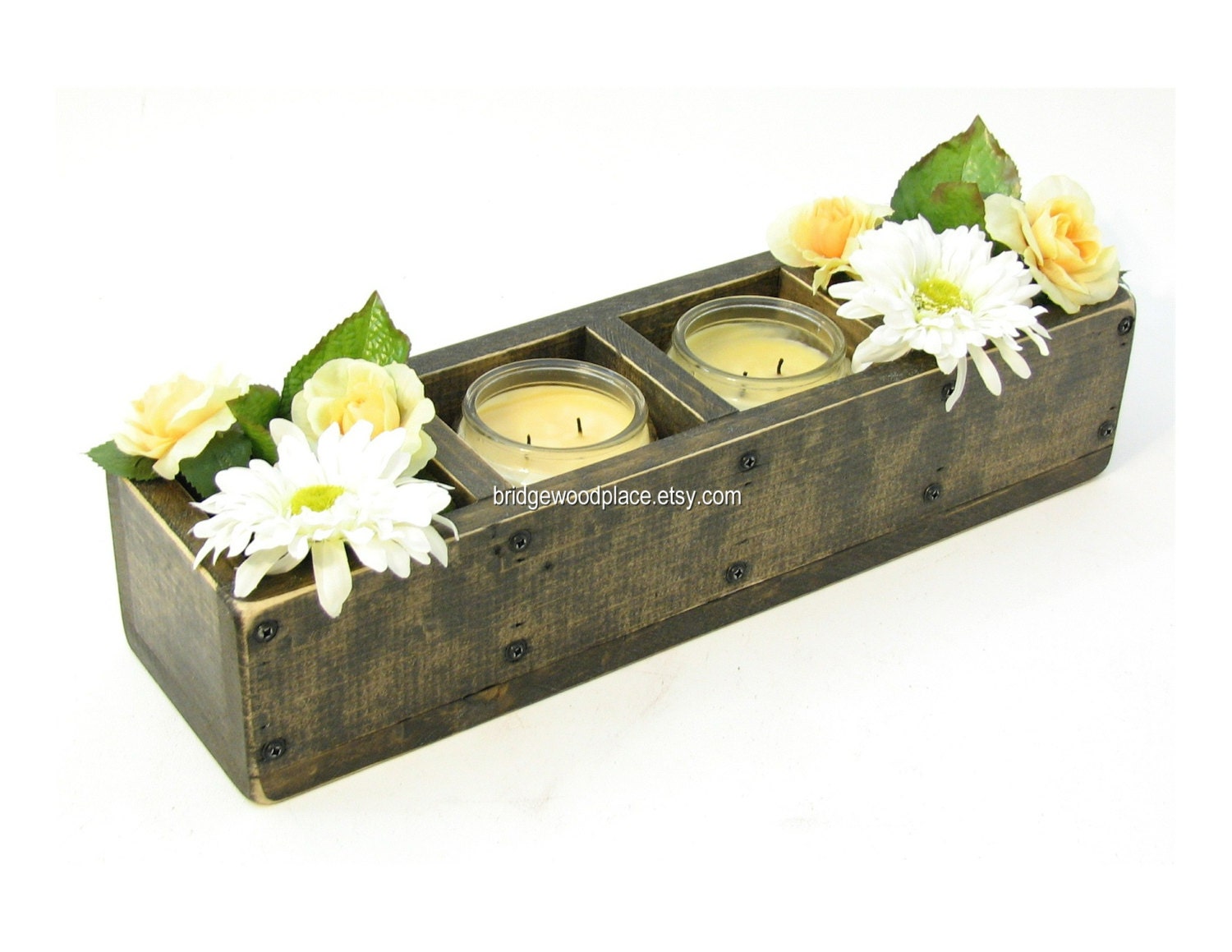  Wooden Box Wood 4 Compartment Flower Box Herb Planter Window Box