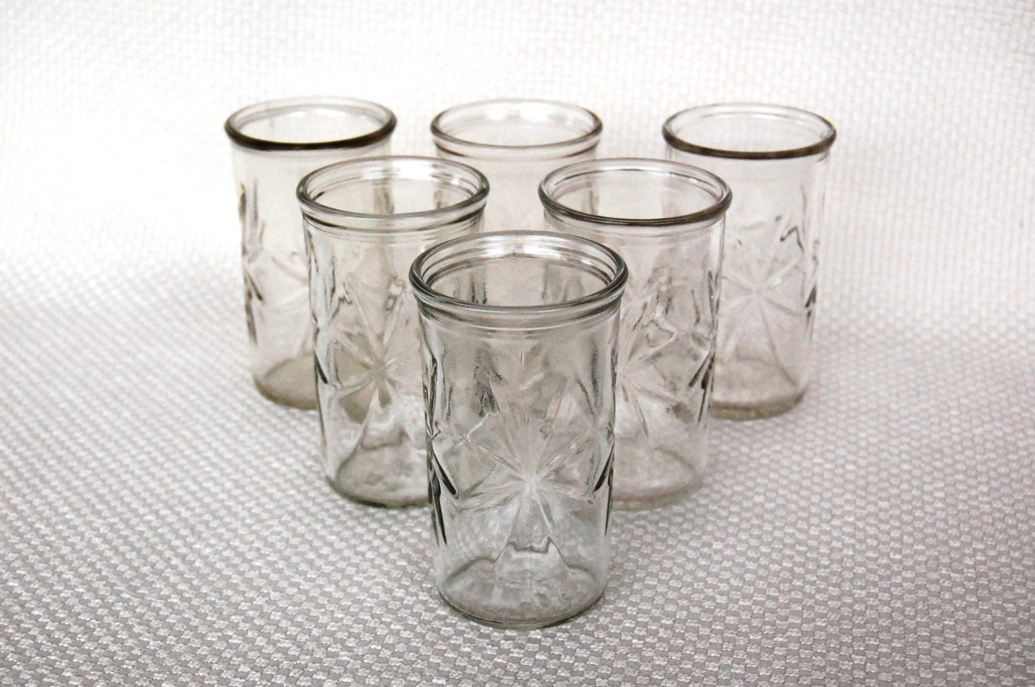 Set of 6 Vintage Jelly Jar Juice Glasses Ball by FunkyJunkyVintage