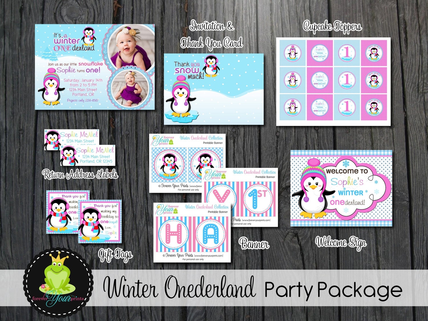 Winter ONEderland Party Package - Party Invite - Printable Il_570xn