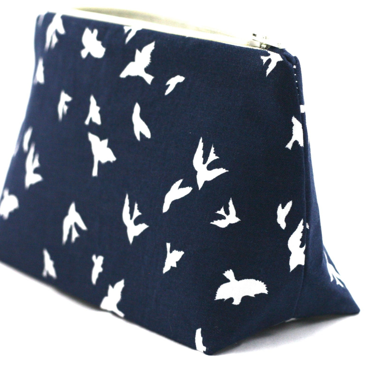Bird Makeup Bag Navy Blue In Flight Print Handmade in USA: Pencil ... Bird Makeup Bag Navy Blue In Flight Print Handmade in USA: Pencil ...