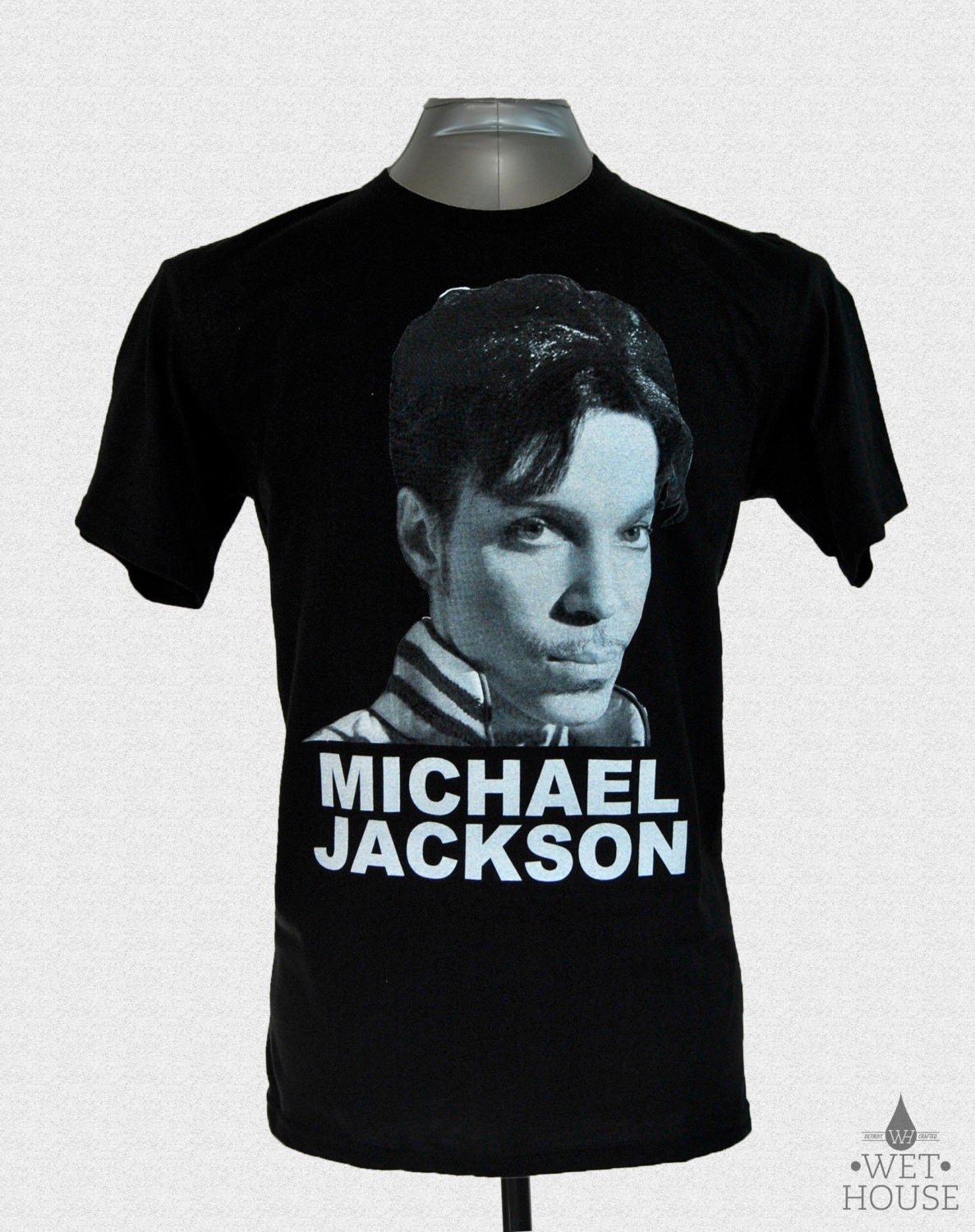 Michael Jackson Prince Face T-Shirt // black shirt white ink