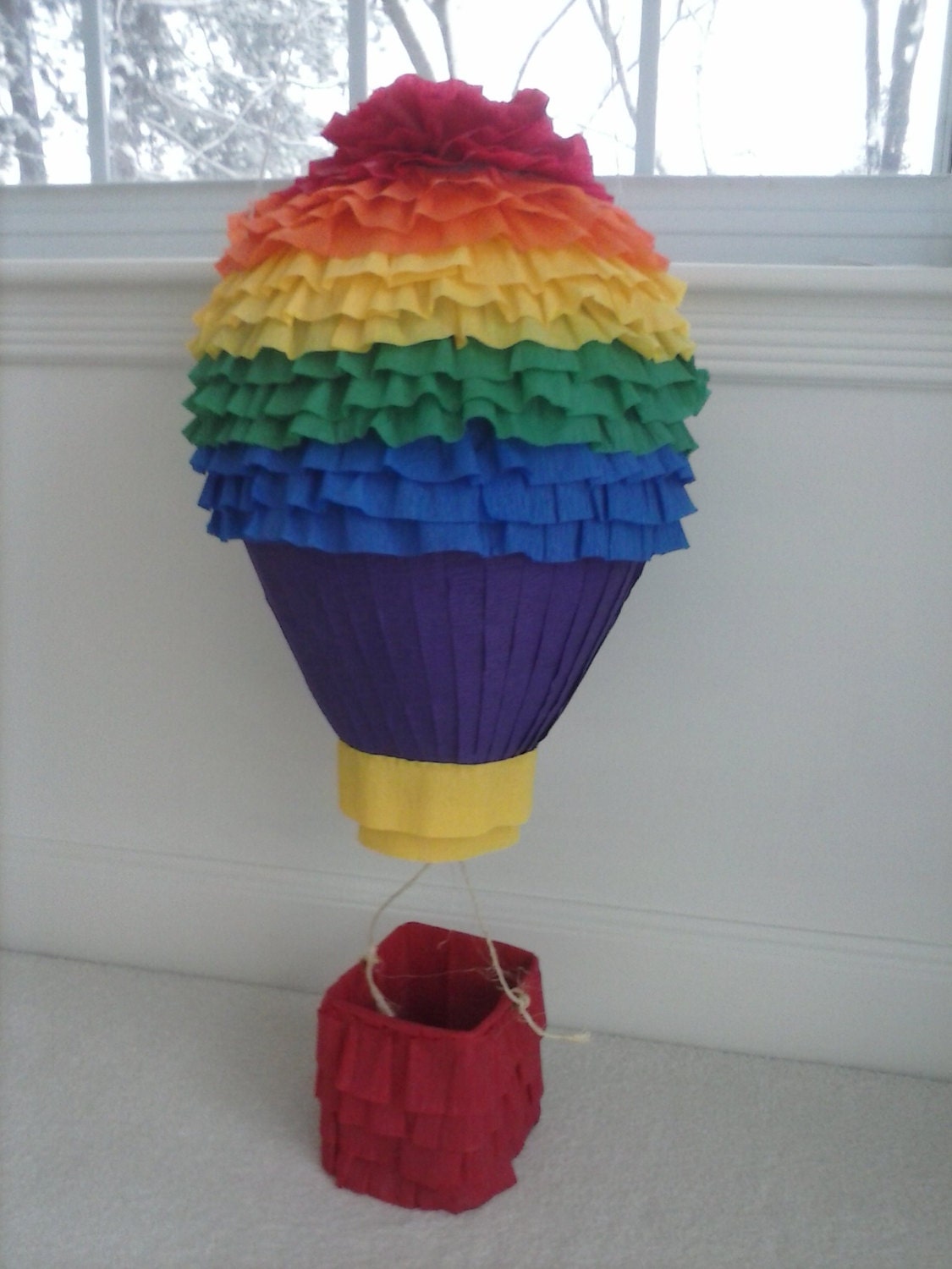 Hot Air Balloon Rainbow Party Pinata by PinataParadise on Etsy