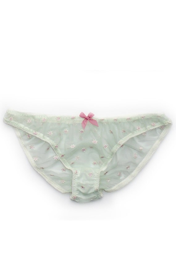 Mia see through floral mesh knickers by MissCroftonUnderwear