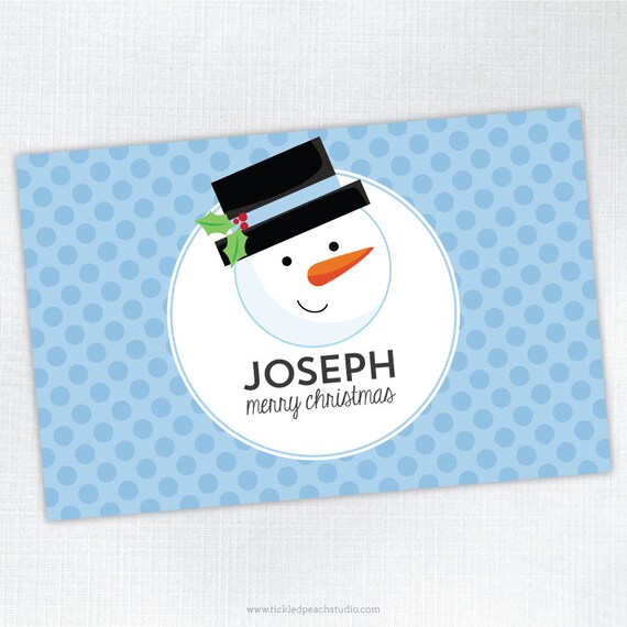Snowman Personalized Placemat - laminated, double-sided Il_570xn