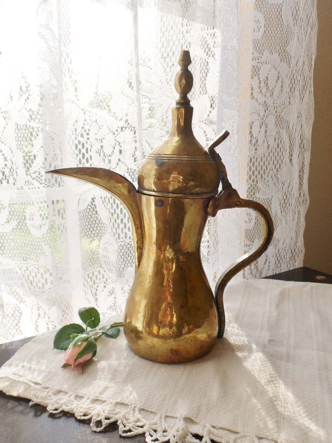 Antique Turkish Teapot Handmade Solid Brass by MountainThyme1