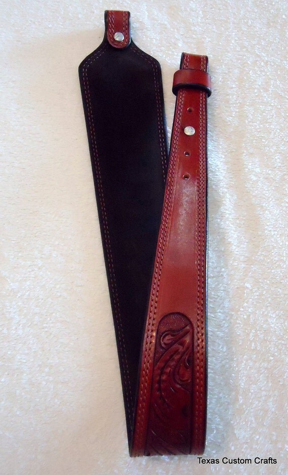 IN STOCK Handmade Leather Rifle Sling With Padded Shoulder