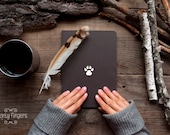 Forest notebook with a carved pattern - Paw - TheTwentyFingers