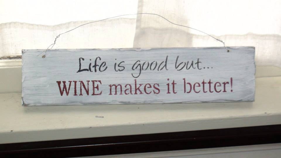 Life is Good but Wine Makes it Better Wall by HandmadeSignPost