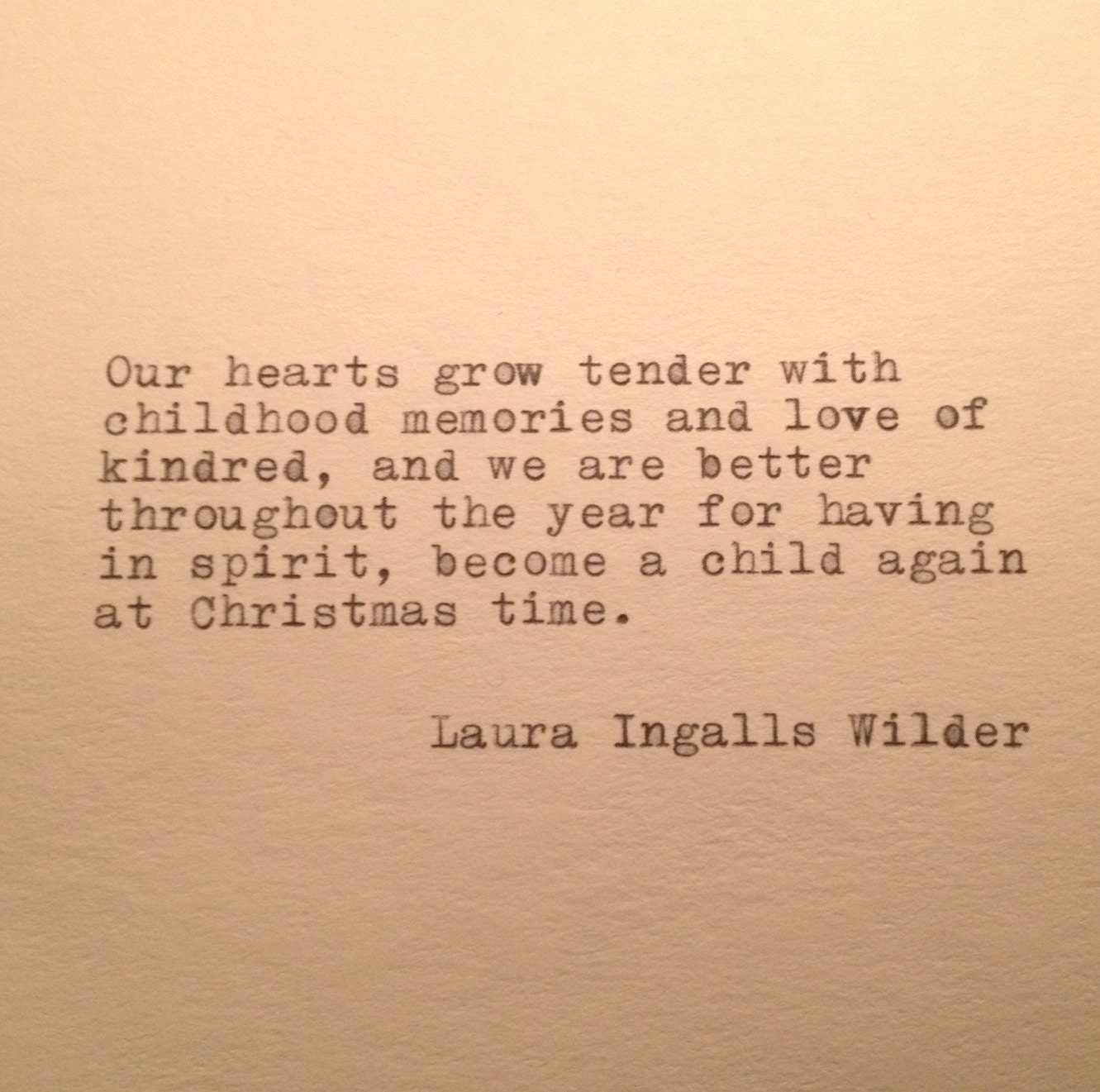 Laura Ingalls Wilder Christmas Quot e Typed on Typewriter ...