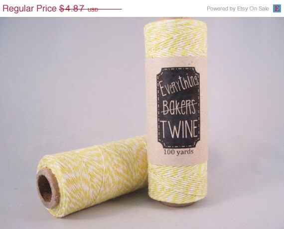 ON SALE Yellow Bakers Twine 100 yard spool 4 ply 100% cotton Il_570xn
