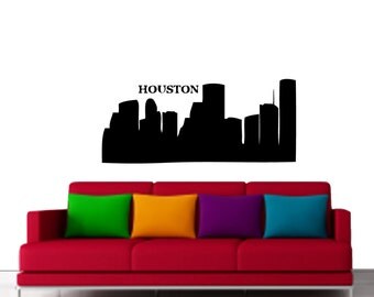 Houston Skyline Decal design Vinyl Wall Art Decal, Sticker, Vinyl