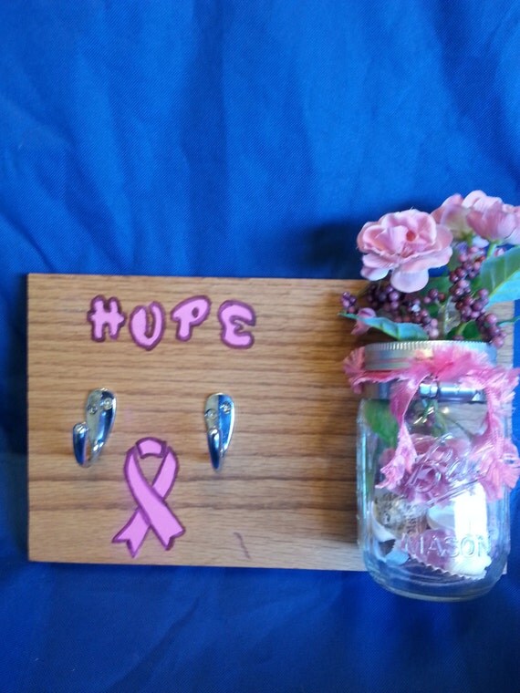 Breast Cancer Awareness Wall Decor Mason Jar by CollectionByLeslie