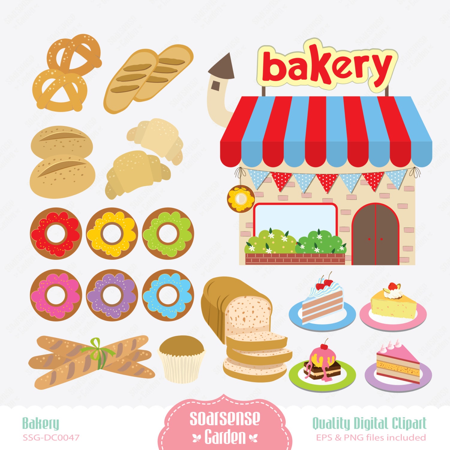 Bakery Digital Clipart Breads Clip Art Cakes Clip Art by
