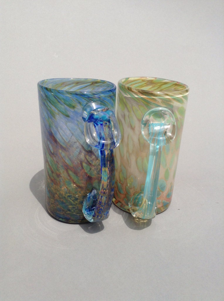 Hand Blown Glass Beer Mugs by BgcGlassWorks on Etsy