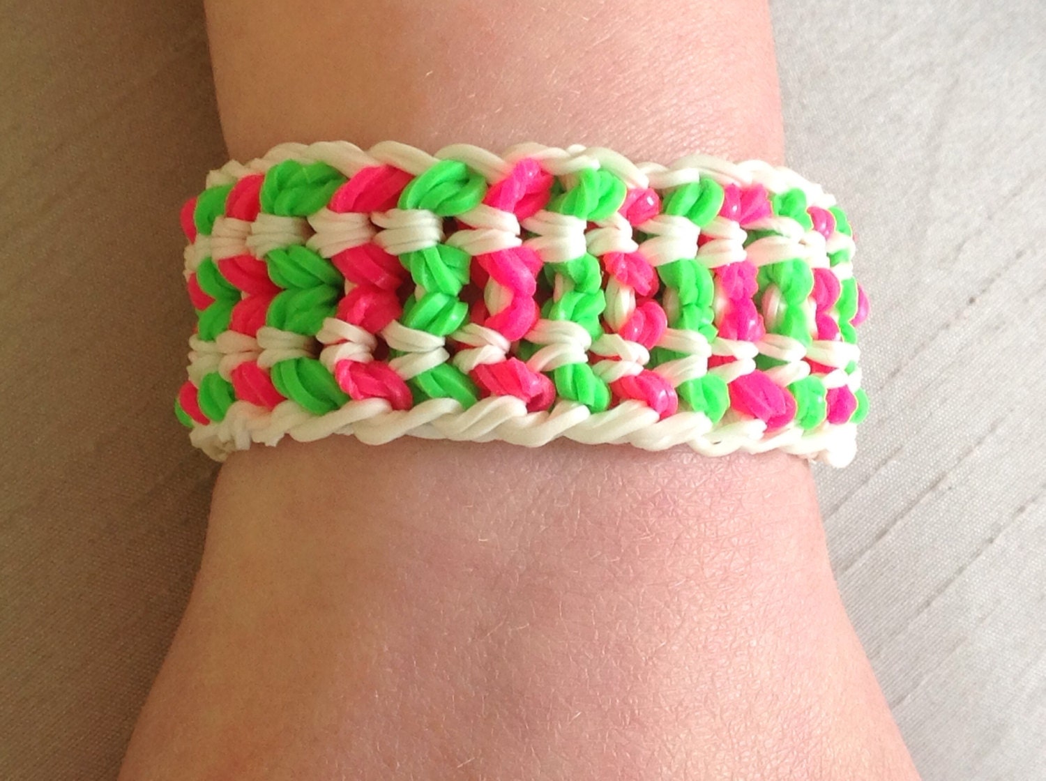 Items Similar To Rainbow Loom Bracelet Double Cap Dragon Scale